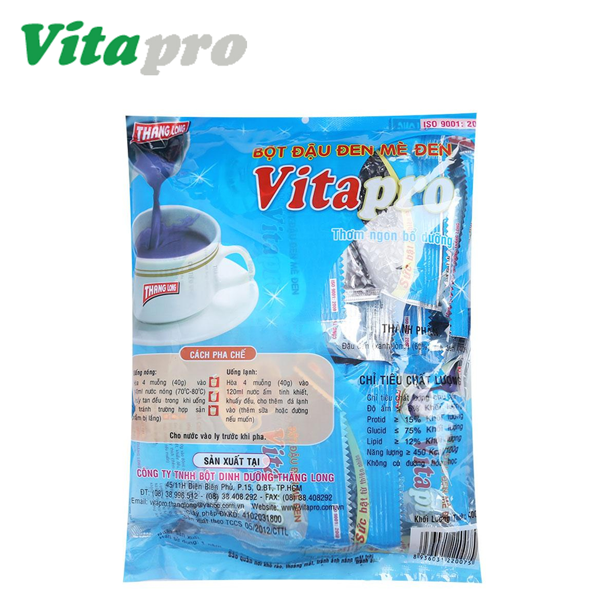 BỘT ĐẬU ĐEN MÈ ĐEN KHÔNG ĐƯỜNG VITAPRO