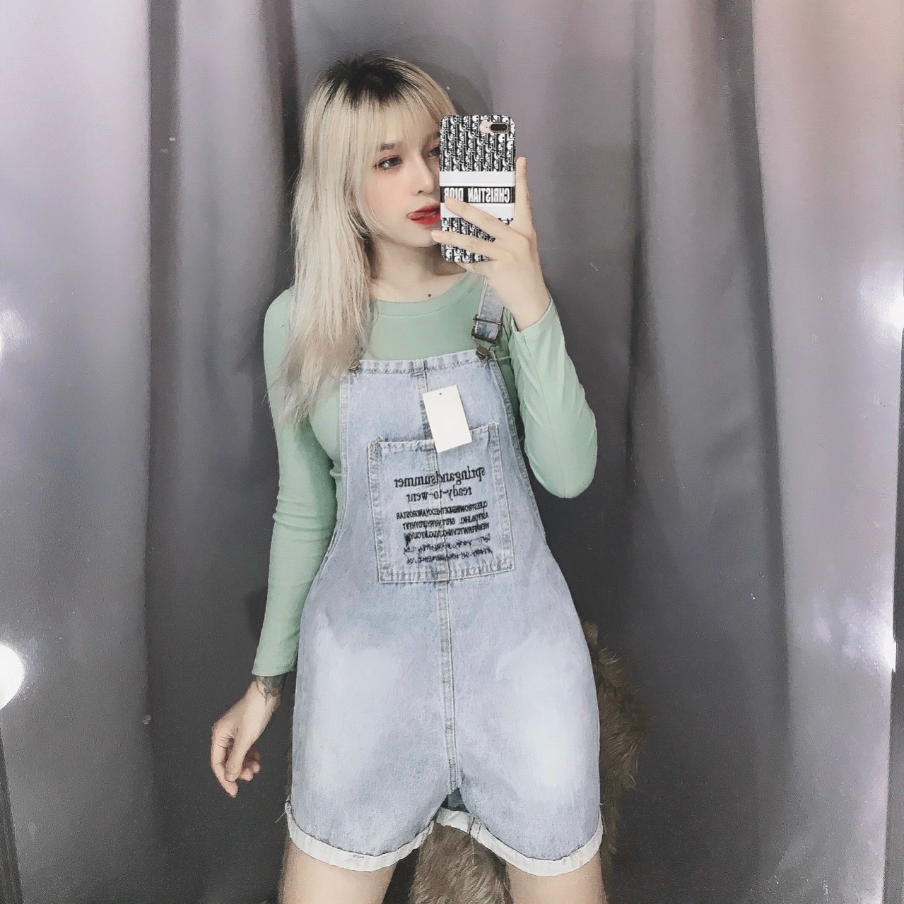 yếm jean cá tính cho bạn gái hot ảnh thật