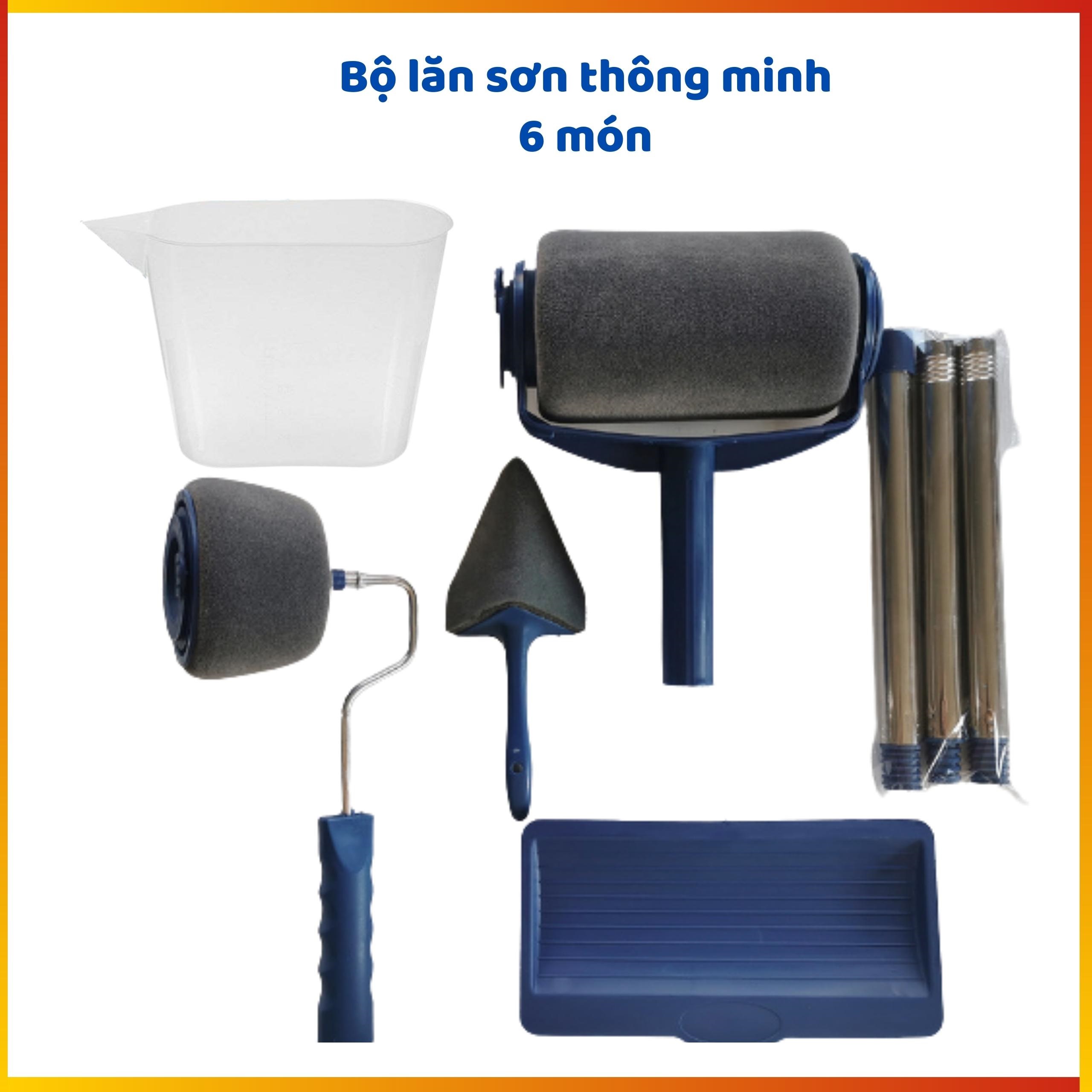 Cây lăn sơn tường, Lăn sơn dầu, Bộ lăn sơn và phụ kiện cực thông minh tiện lợi, chống chảy, chống lem sơn cực mịn.