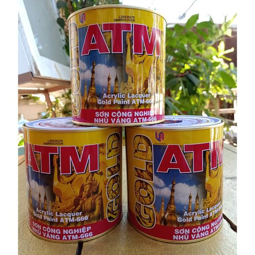 Sơn Nhũ Vàng ATM 666 875ML dùng cho sắt kẽm