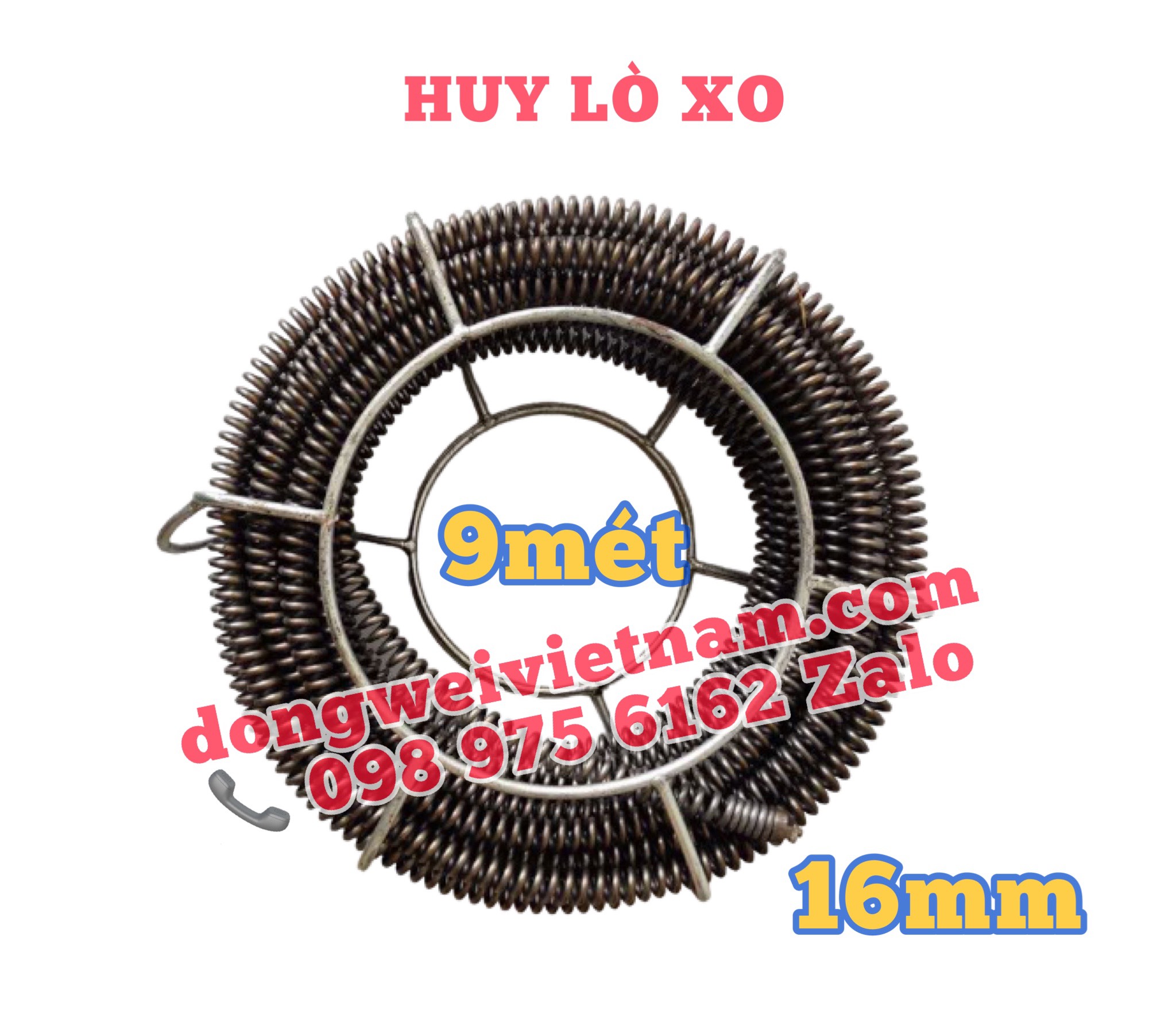 Dây thông cống lò xo 16mm dùng máy khoan