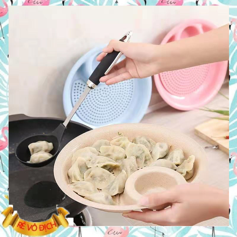 Đĩa Đựng Thức Ăn Lúa Mạch Có Khay Nước Chấm Tiện Lợi