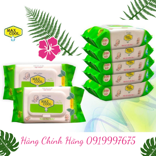 Khăn ướt 100 tờ max cool không hương