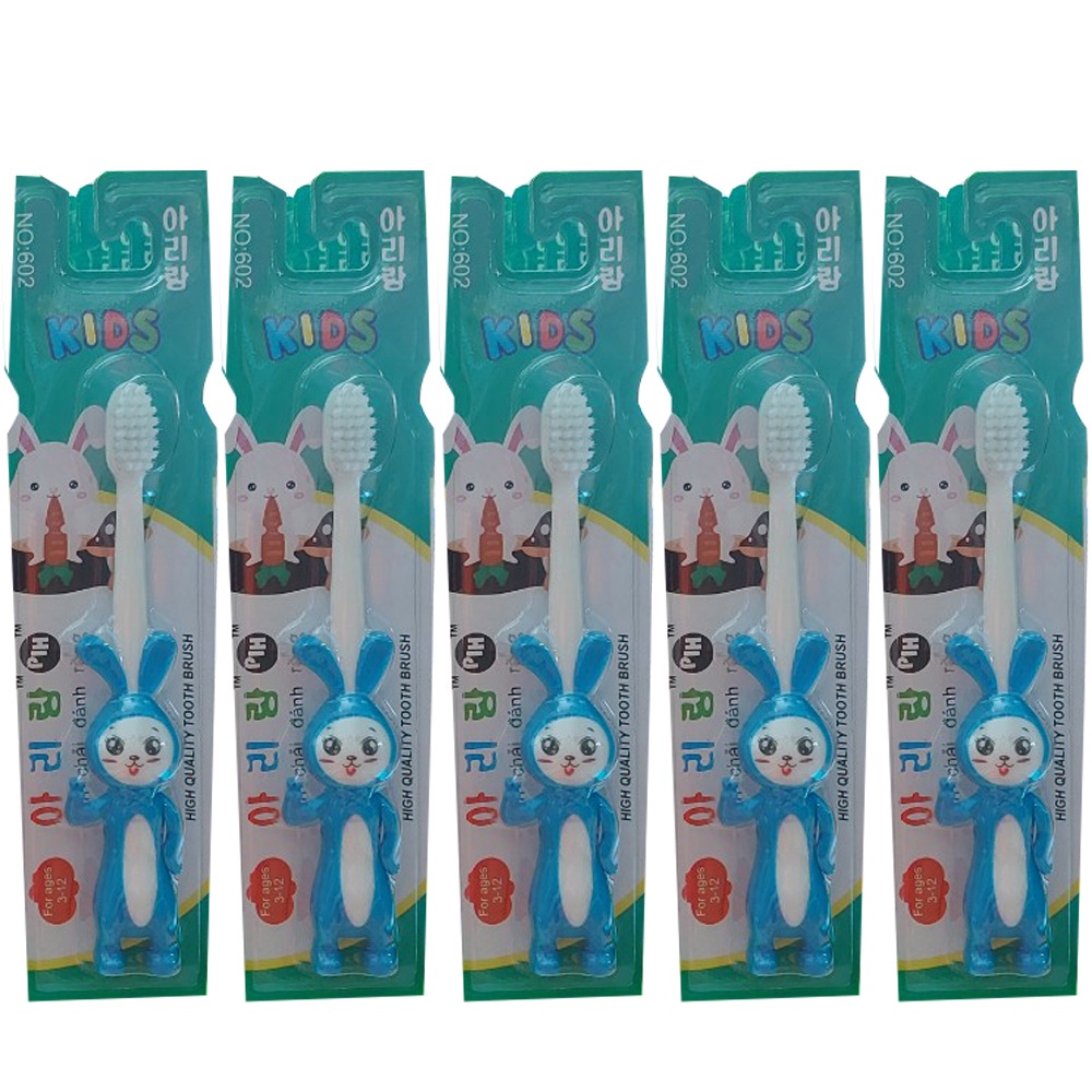 Bàn chải đánh răng trẻ em Hàn Quốc hình thỏ - lông mềm (Giao màu ngẫu nhiên)