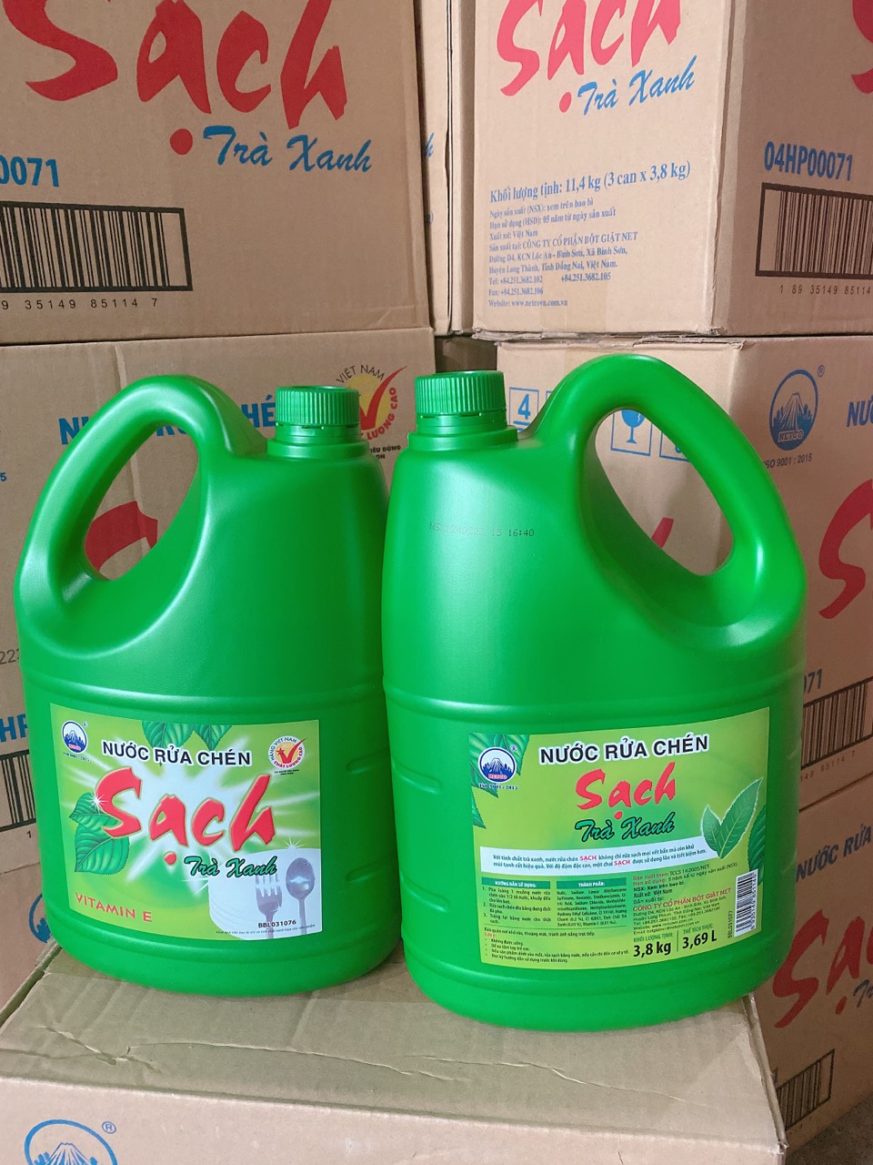 Nước rửa chén Net Sạch Trà Xanh can 4kg