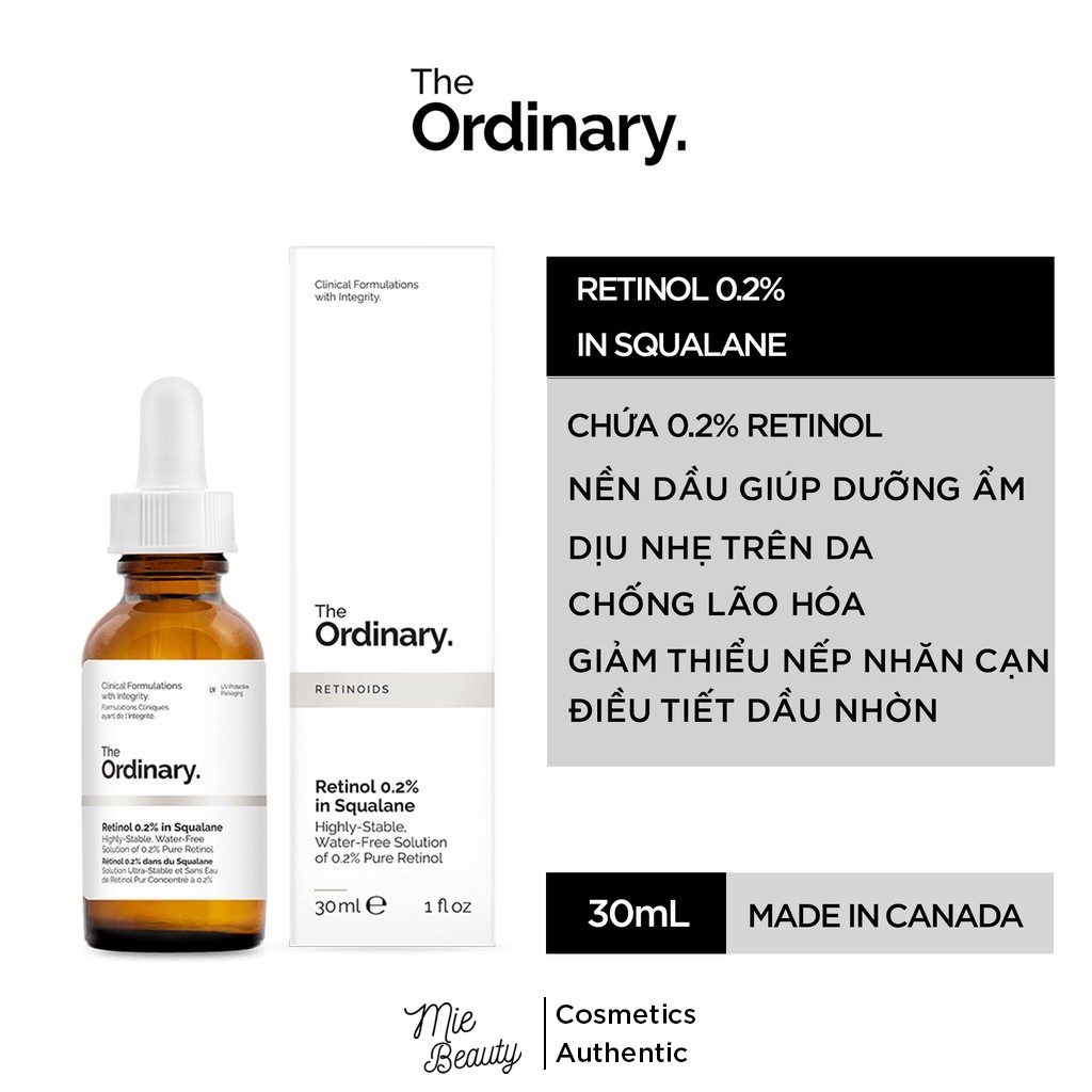 Tinh Chất The Ordinary Retinol 0.2% In Squalane (30ml)