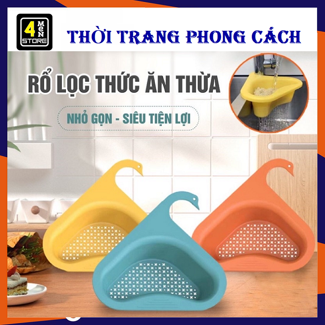 Khay lọc rác gắn bồn rửa bát thiên nga - rổ tam giác dạng lưới lọc rác bồn rửa chén