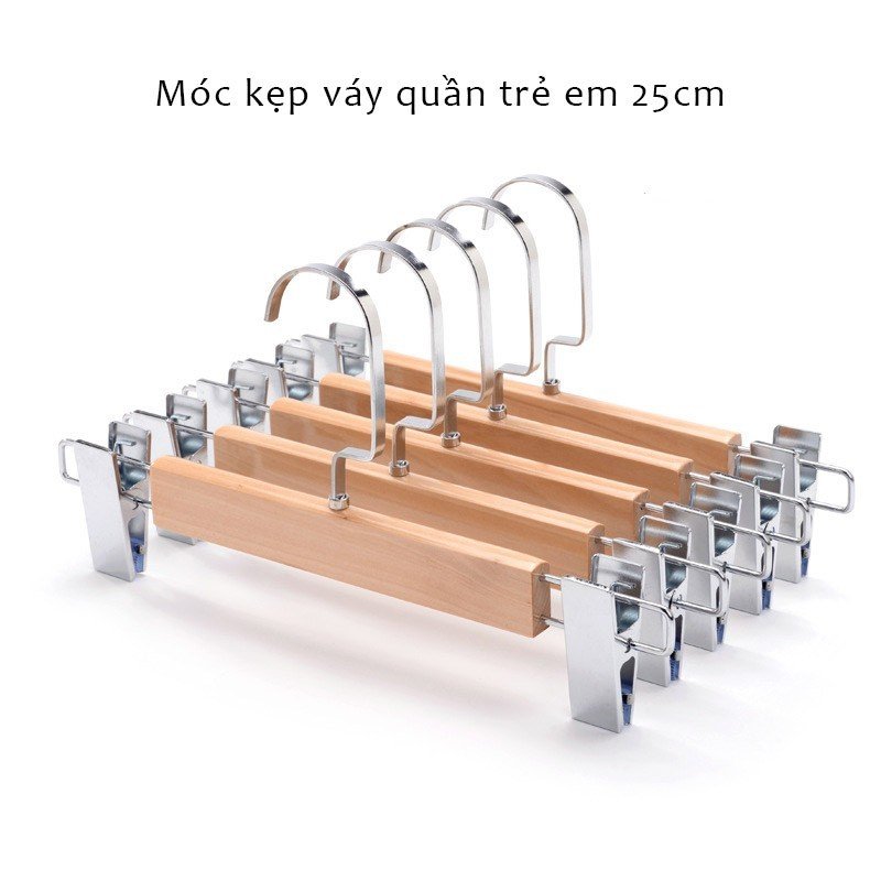 Móc Kẹp Treo Quần Áo Trẻ Em 25cm ( Bộ 10 móc )