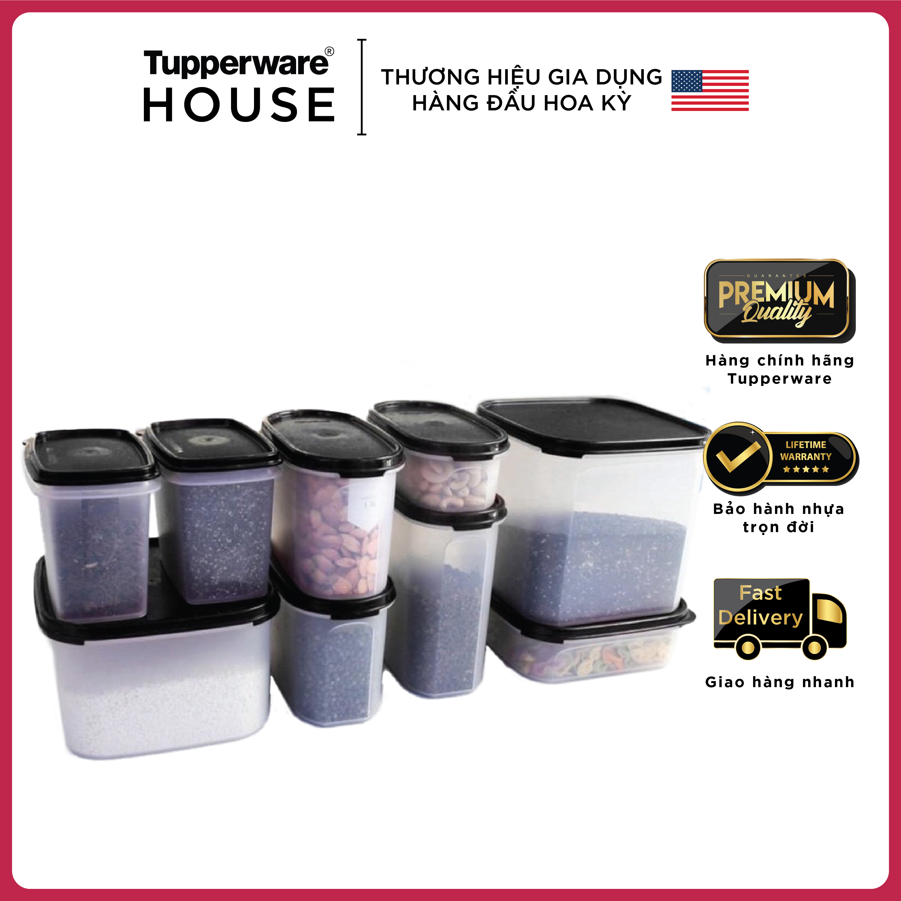 Bộ hộp kệ bếp Modular Mate Black Kitchen (Set 9)