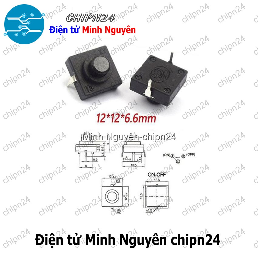 [3 cái] (F103.1) Công tắc đèn pin 2P 112D Đen (12x12mm) - HH004158
