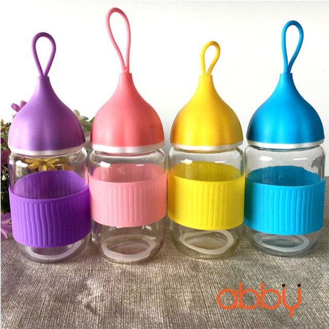 [HCM]Bình Thủy Tinh Đựng Nước Siêu Cute 300Ml