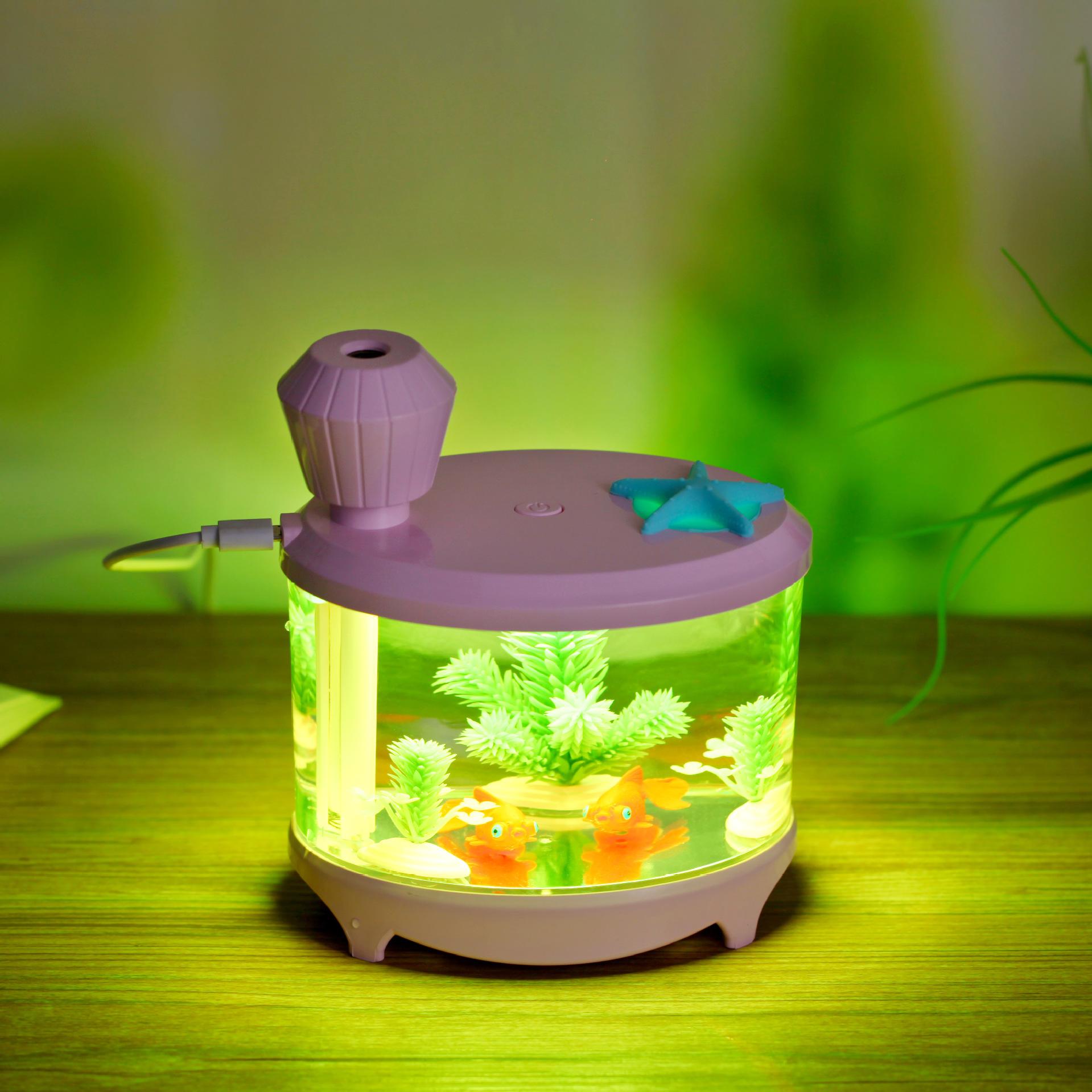 Máy tạo độ ẩm hình bể cá mini (4 màu)