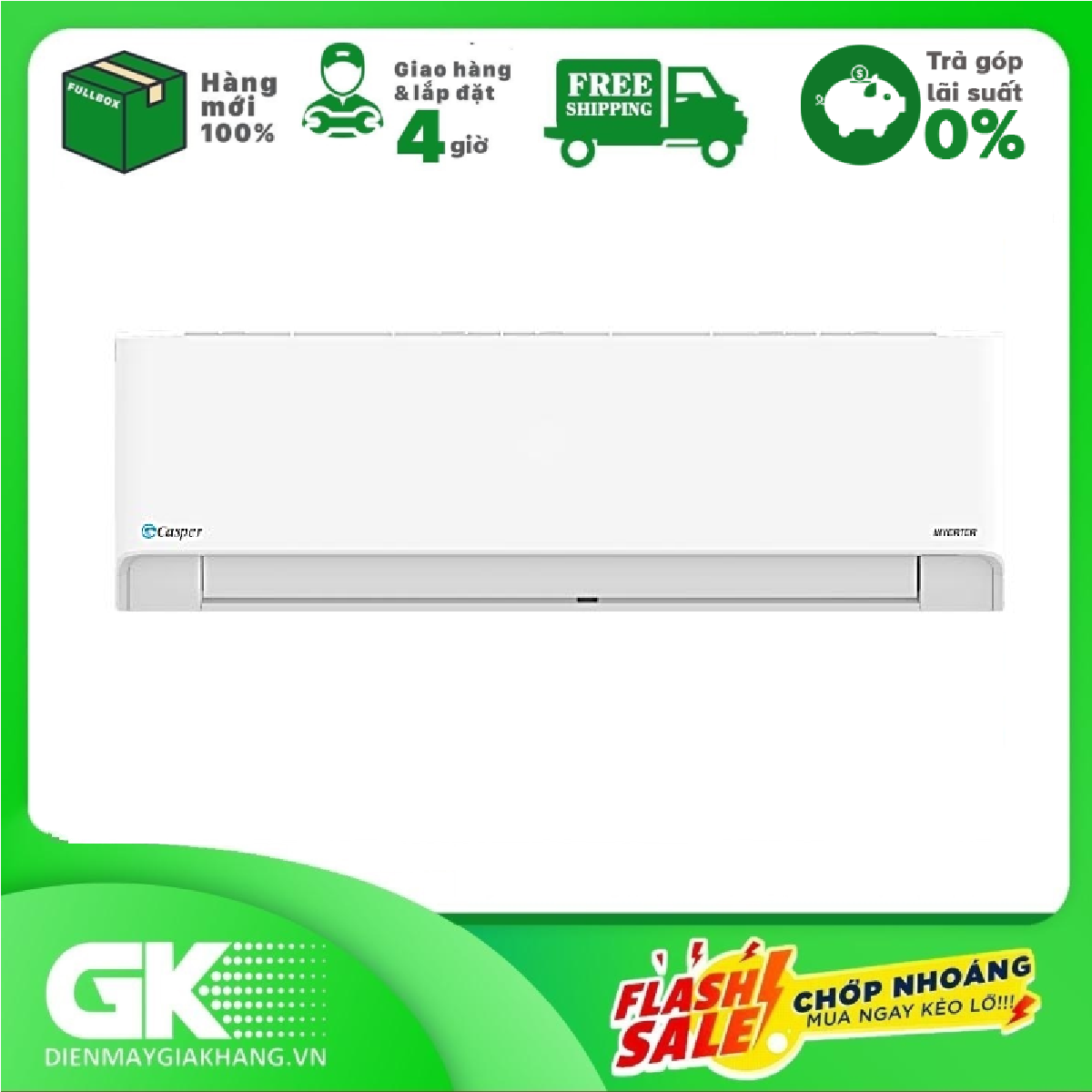 [Trả góp 0%]Máy lạnh Casper Inverter 1.5 HP HC-12IA32 Mới...