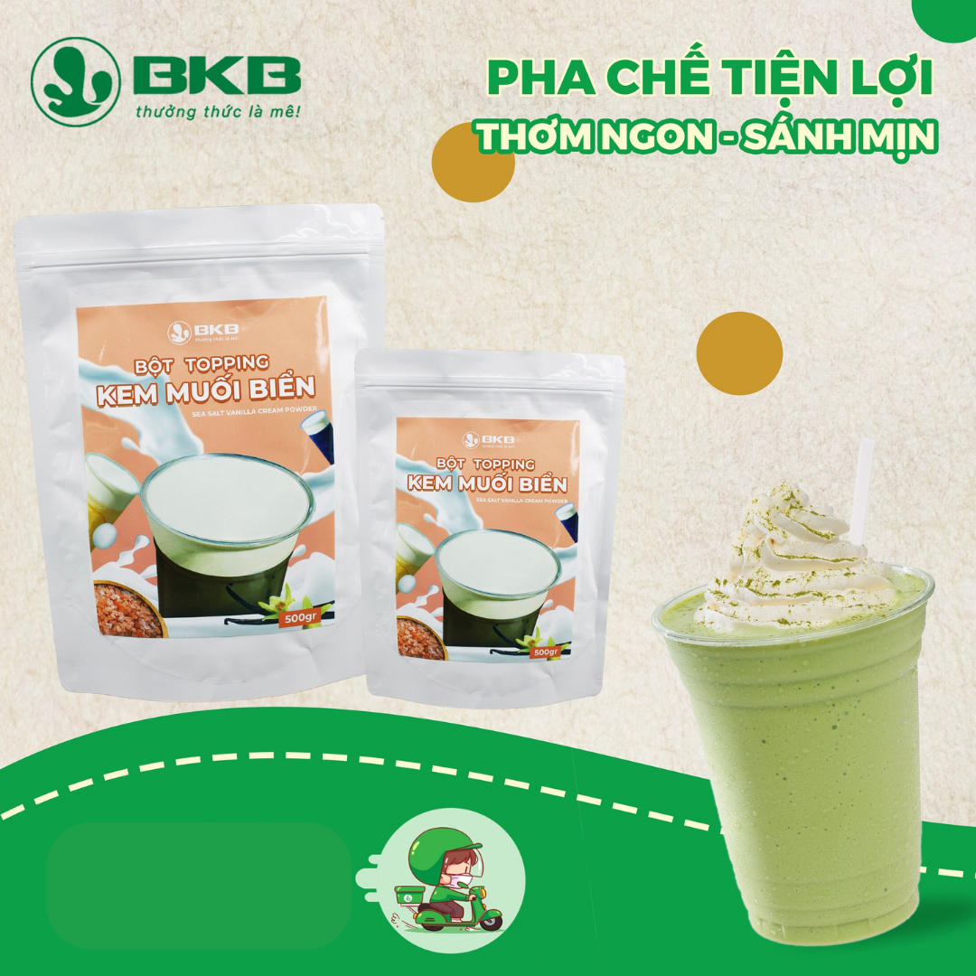 Bột Kem Topping Vị Muối Biển BKB – Thơm Ngon Sánh Mịn kem muối