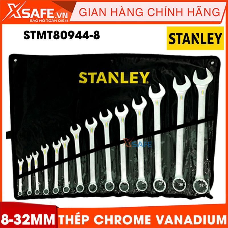 Cờ lê bộ 14 cây 8-32MM STANLEY STMT80944-8 được rèn từ thép Chrome Vanadium. Cờ lê Stanley gồm các size phổ biến nhất, đặc tính chống trượt, kèm túi ni lông chịu tải nặng -  [CHÍNH HÃNG][XSAFE]