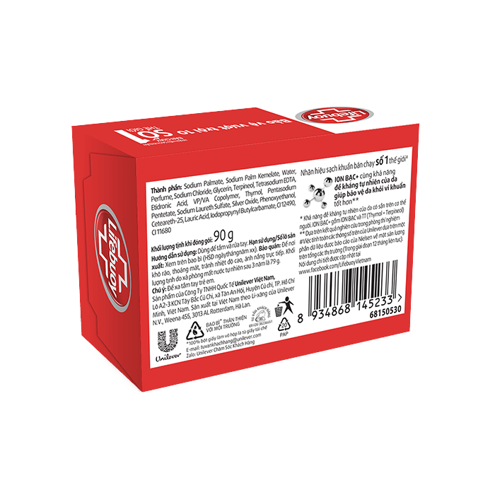 COMBO 5 Cục Xà phòng sạch khuẩn Lifebuoy 90g