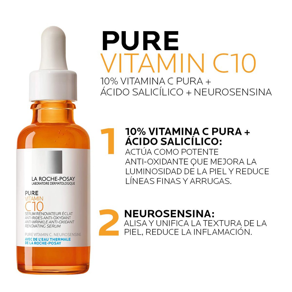 La rocheposay pure vitamin c10 - serum c nguyên chất cho da nhạy cảm 30ml
