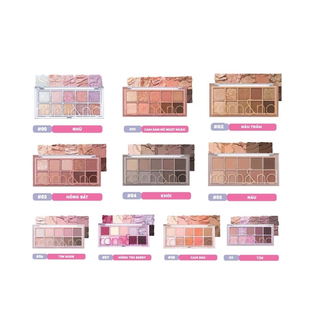 Bảng Phấn Mắt 10 Ô Siêu Lấp Lánh Romand Better Than Eye Palette