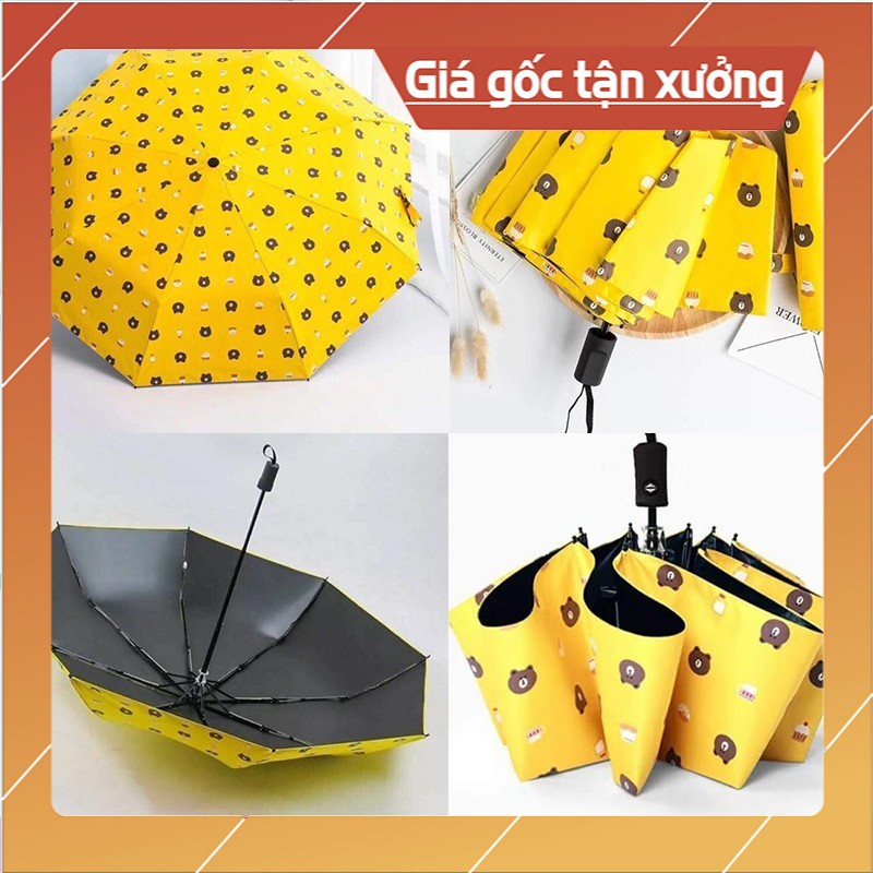 [ BẢO HÀNH 1 ĐỔI 1 ] Ô dù đi mưa nắng hình gấu vải dày lớn, Cây dù hình gấu, Ô Dù Đi Mưa, Đi Nắng Gấp Gọn Hình Gấu Dễ Thương, Ô Dù Cầm Tay Ô Gấu Brown chống tia UV, che nắng , mưa