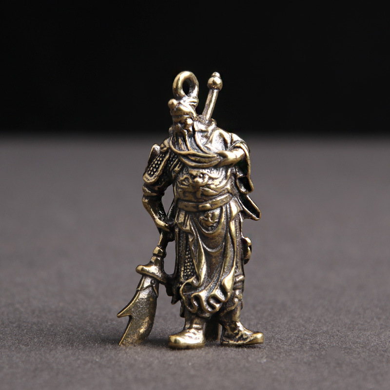 Tượng Phong Thủy Hình Quan Công Cầm Đao (Kích Thước: 4.6cm x 2.5cm)
