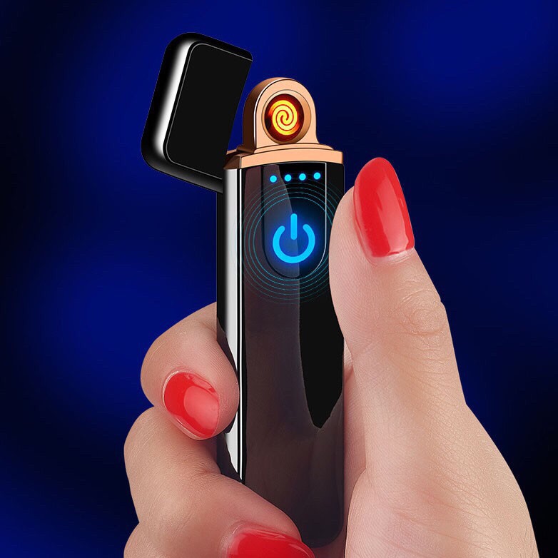 Combo 1 Bật lửa điện cảm ứng xạc pin và 1 bật lửa xăng bằng đồng