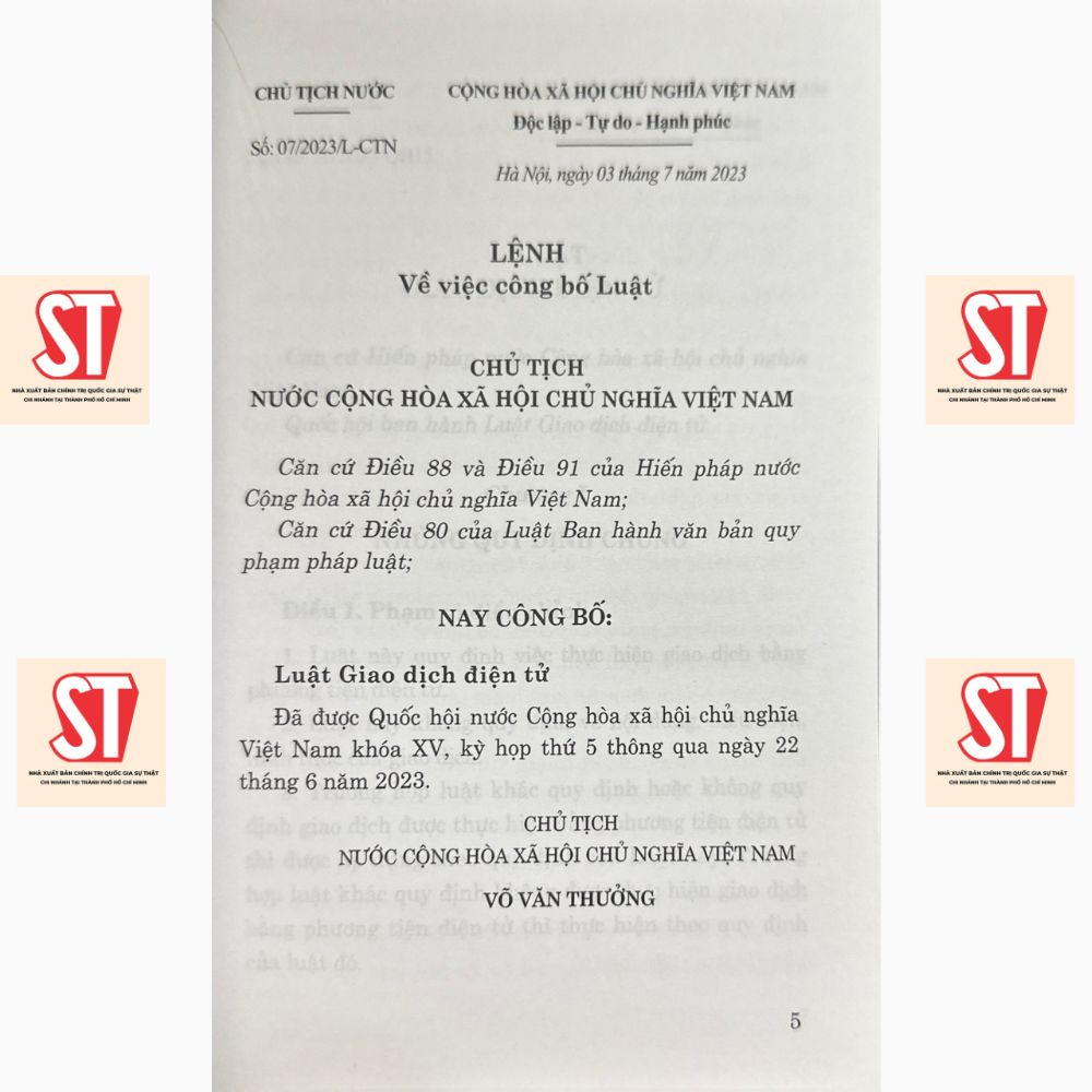 [Sách] Luật Giao dịch điện tử