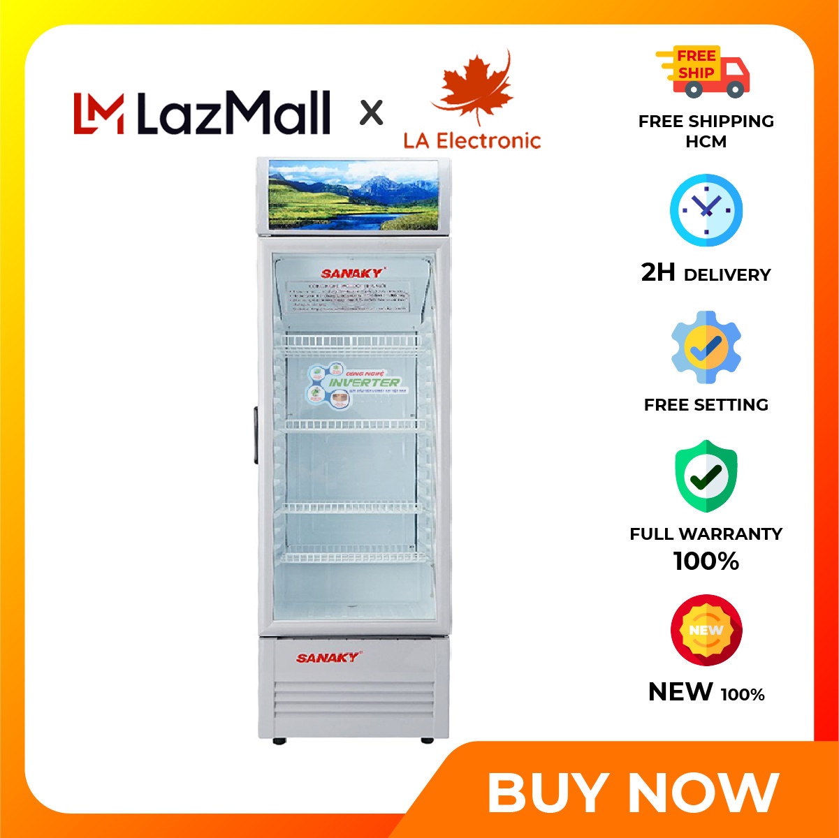 Tủ mát inverter sanaky vh-308k3l 300 lít - vận chuyển miễn phí hcm