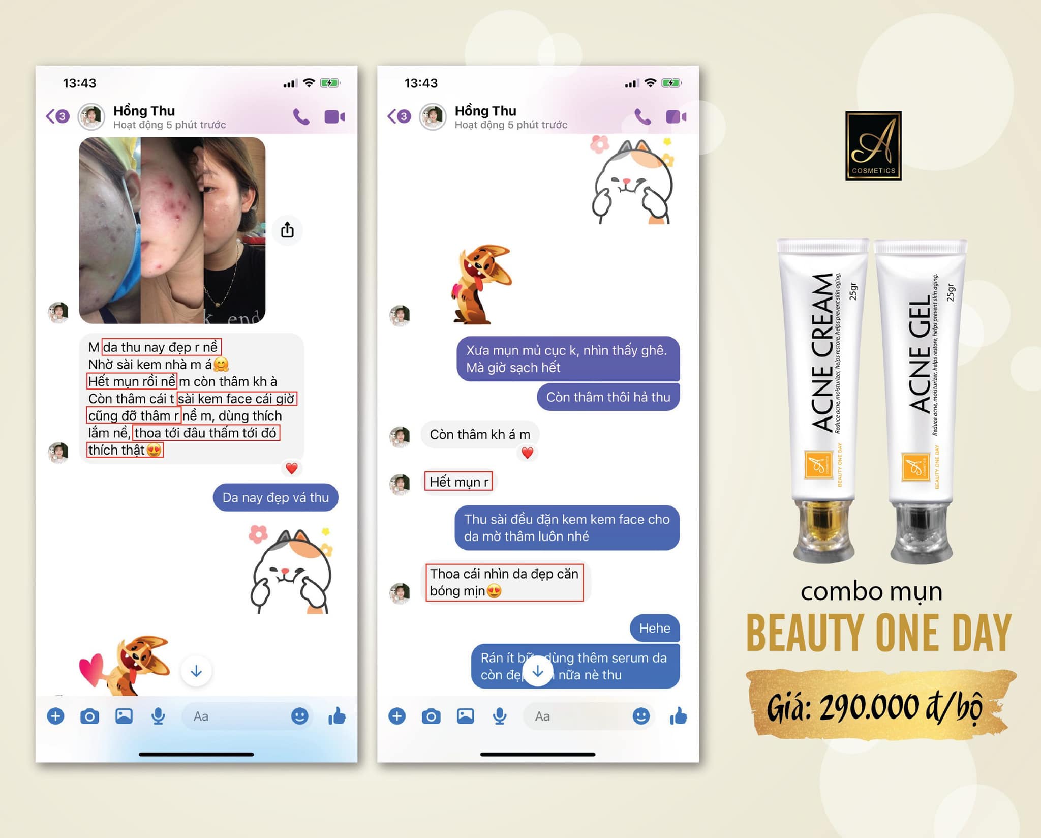 COMBO MỤN BEAUTY ONE DAY A COSMETICS