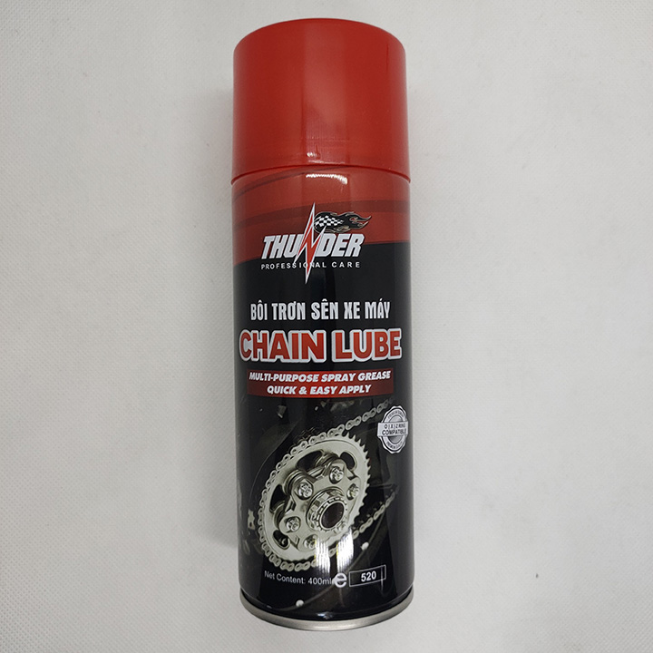 CHAI XỊT DÂY SÊN XE MÁY THUNDER 400ml (ĐEN)