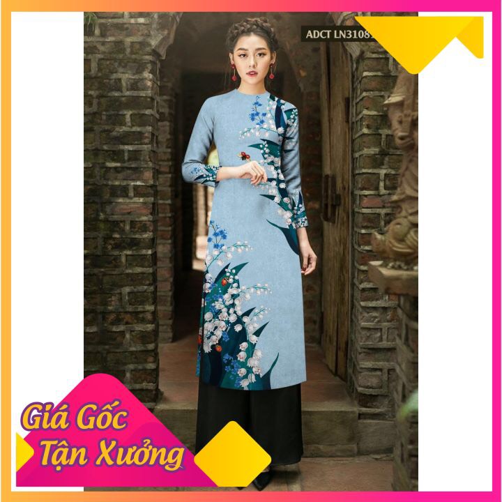 Áo Dài Cách Tân Chất Liệu Lụa Mềm Xẻ Tà Siêu Bền Đẹp