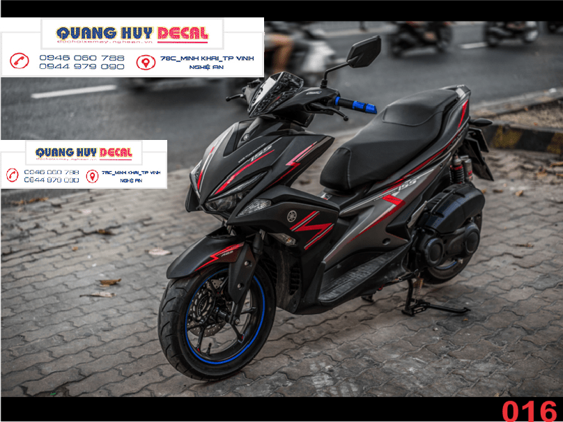 Tem trùm NVX đen chỉ đỏ - Độ dán team trùm decal xe máy NVX đen chỉ đỏ - Team trùm decal xe máy NVX rẻ đẹp và chất