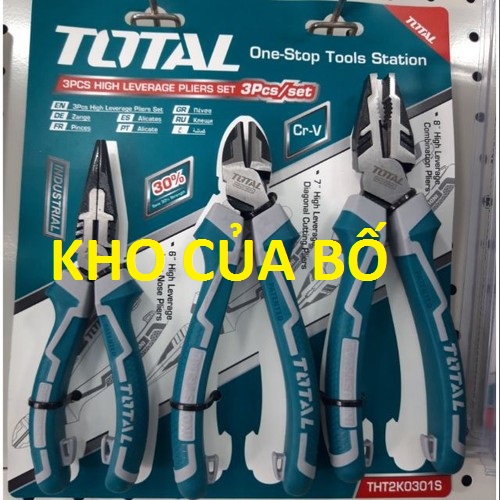 Bộ 3 kềm răng, cắt và nhọn cao cấp total tht2k0301s