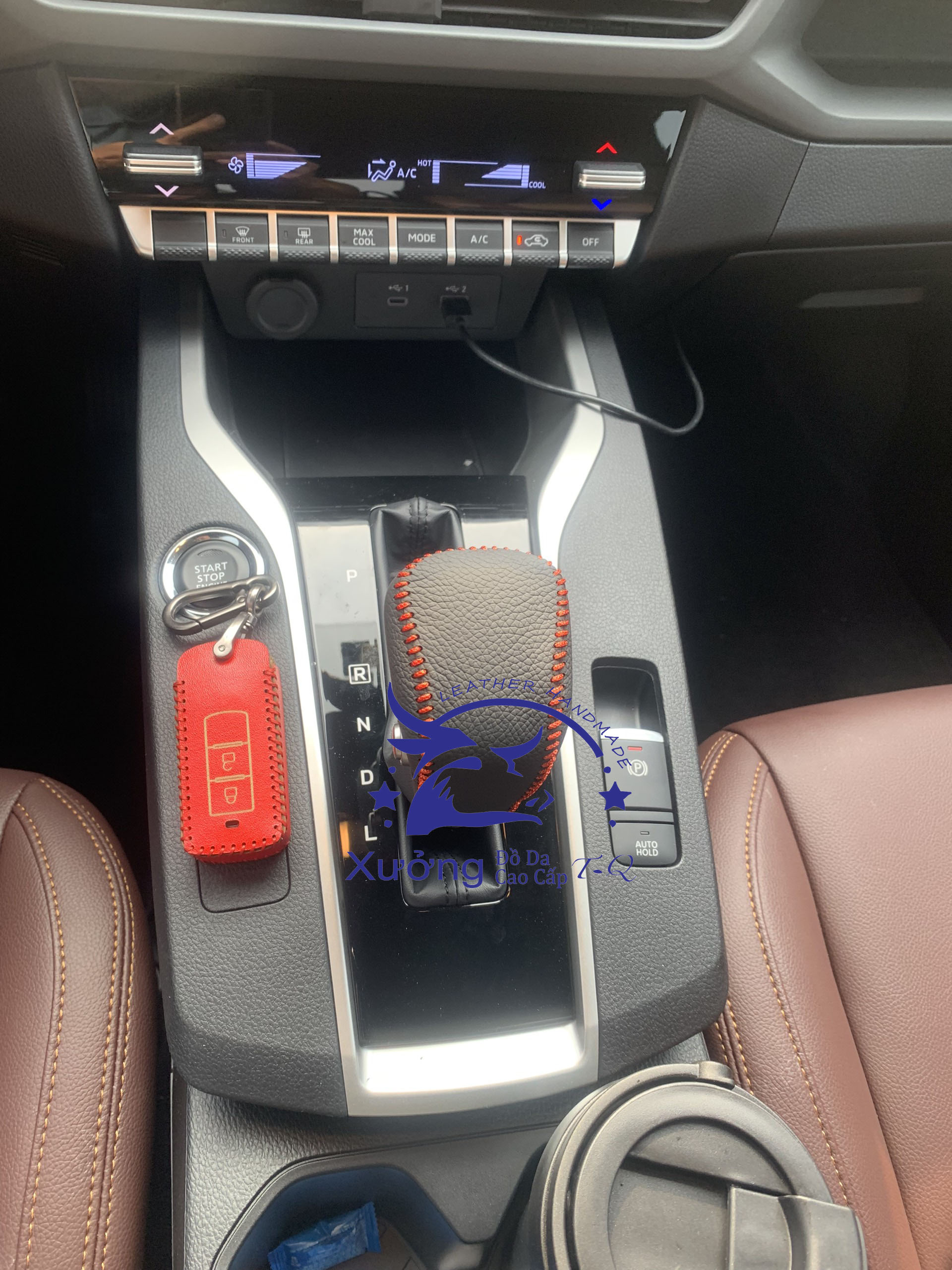 Bọc da cần số Misubishi x force da bò 100%