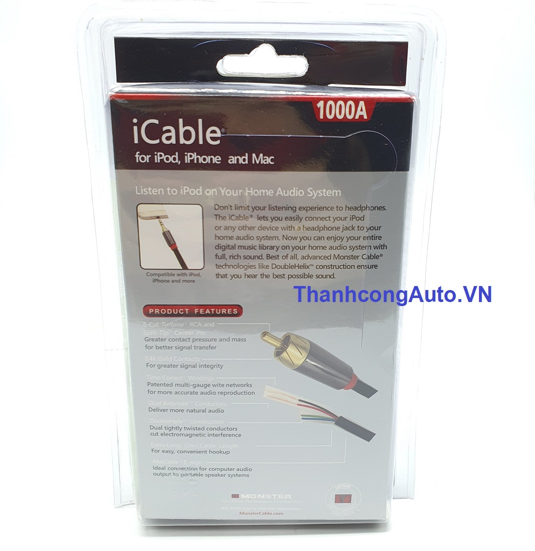 Dây tín hiệu âm thanh Monster 1000A 3.5 - RCA