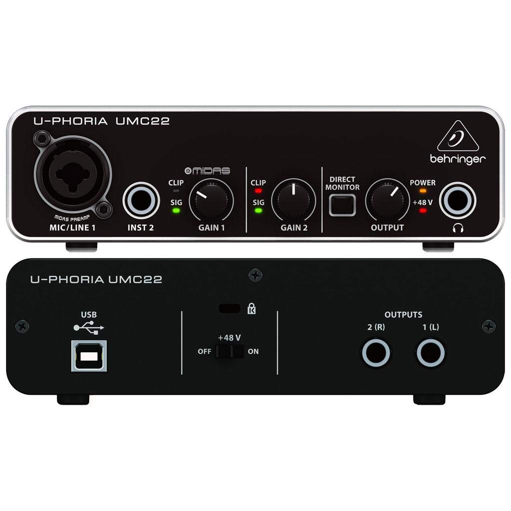 Sound card thu âm 48v Behringer Uphoria UMC22