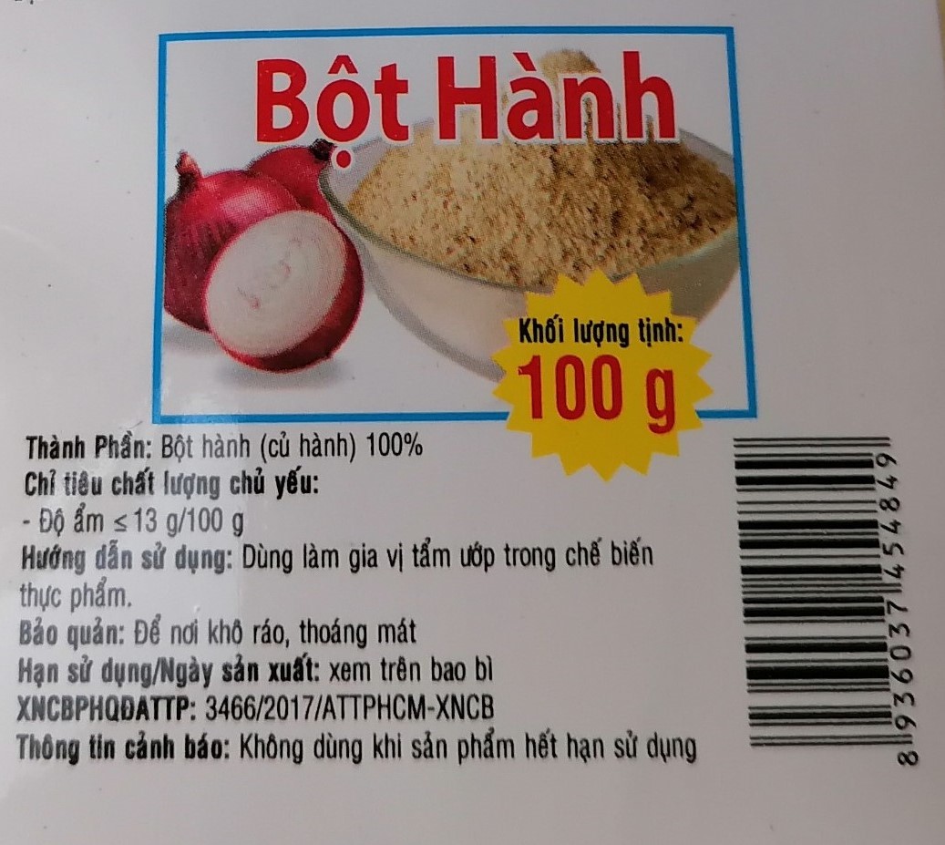 (gói 100g) BỘT HÀNH ĐẠI ĐỒNG THUẬN Onion Powder