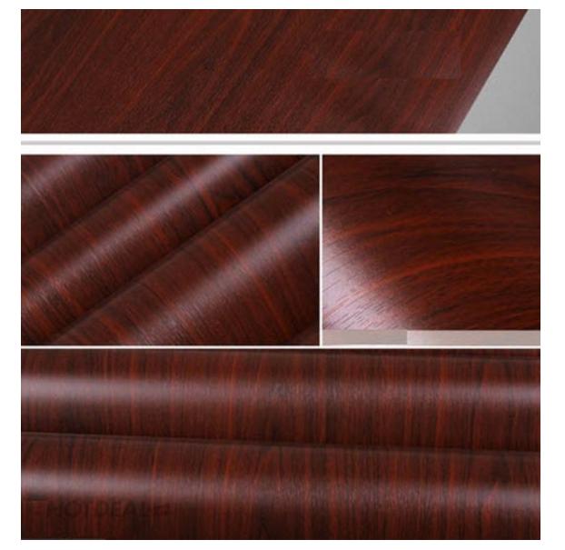 Cuộn 5m giấy dán tường ván nâu đỏ khổ 45cm