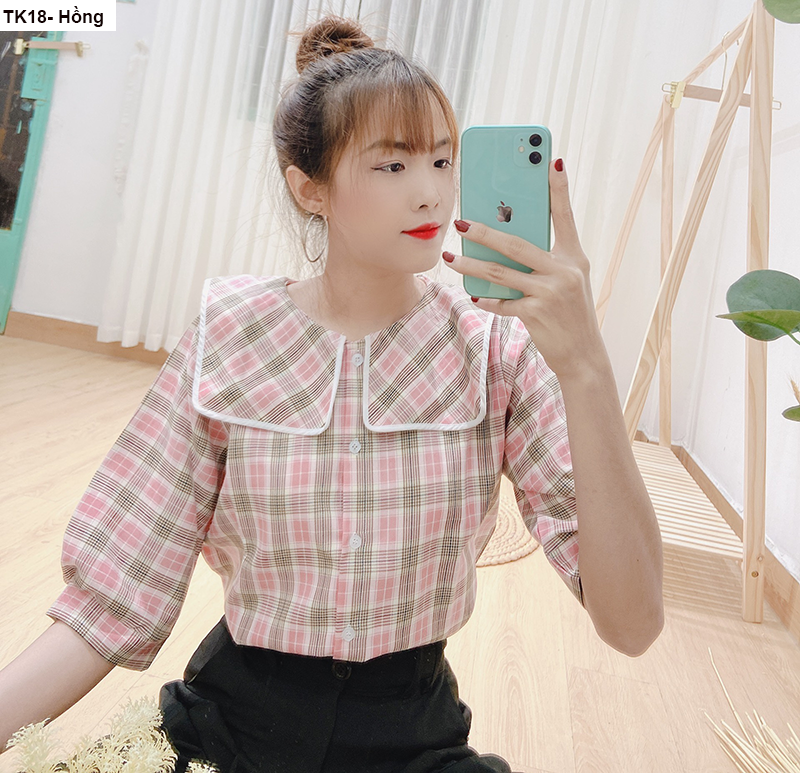 [HCM]TK18- Áo sơ mi caro thủy thủ