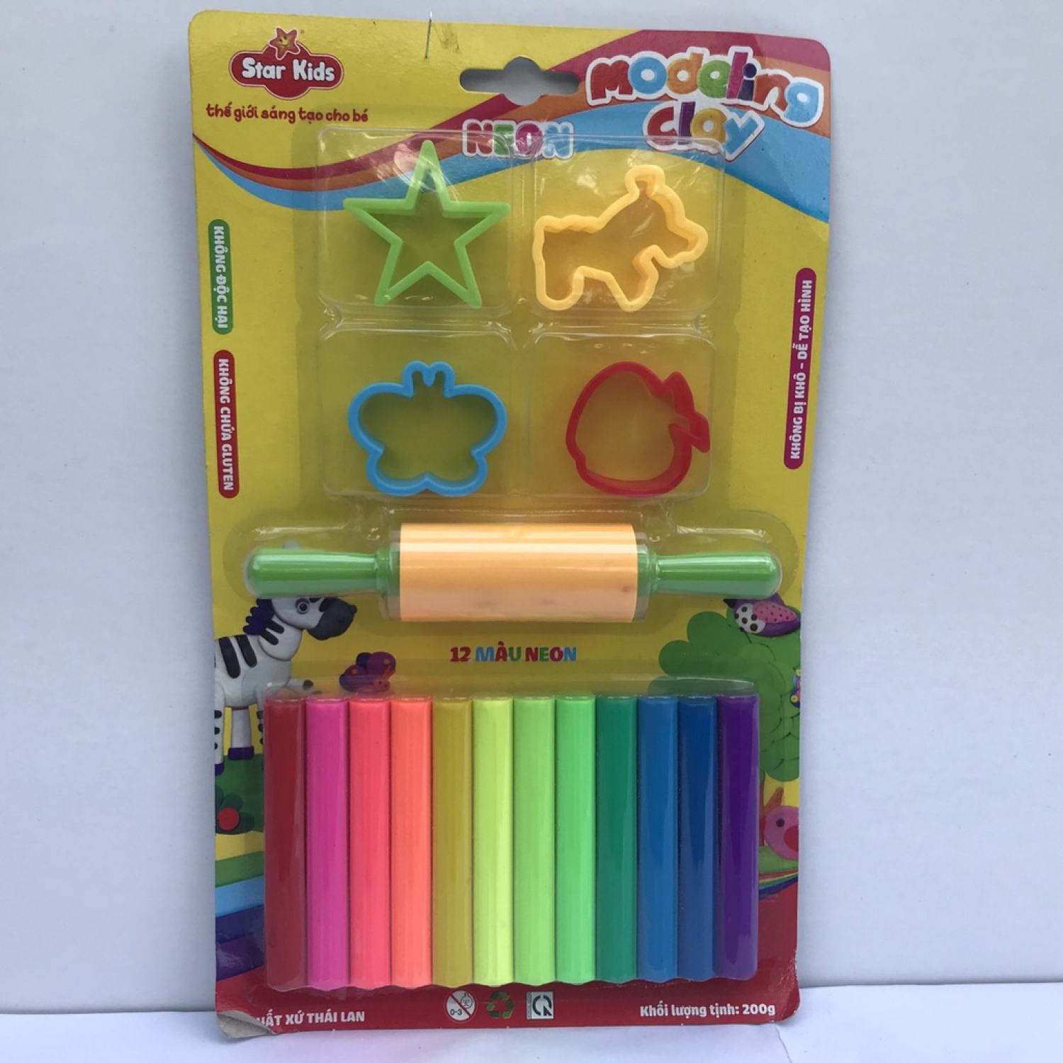 Thái Lan Vỉ đất sét nặn cho bé hiệu Star kid .[(Hàng cao cấp sẵn hàng, giá sỉ)