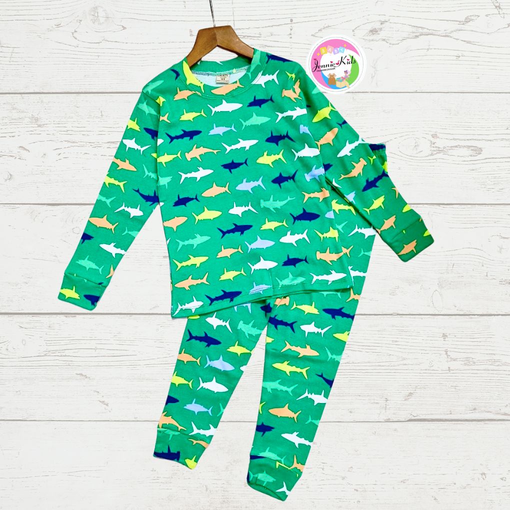 Bộ bé trai, đồ bộ bé trai dài tay size đại thun borrip cotton VNXK Jennie kids J464