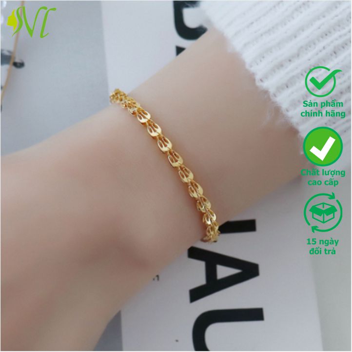 Lắc tay nữ mạ vàng 18k cọng nhỏ cute không đen không gỉ xài nước tốt Người Đẹp Vì Lụa