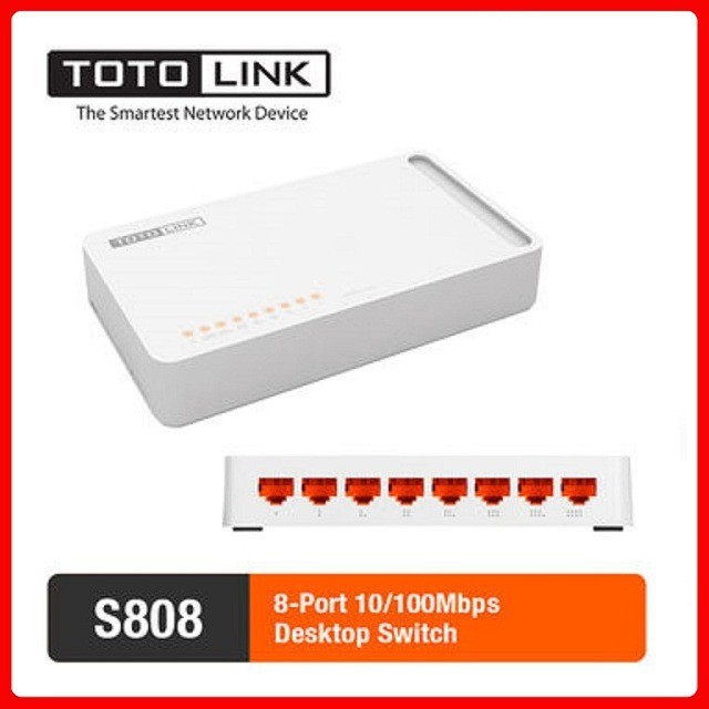 Cổng Chia Mạng Switch 8 Port Totolink 10/100Mbps S808.