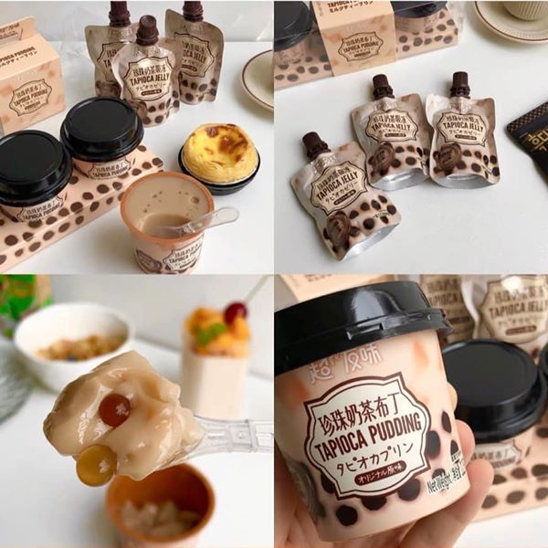 [ Sẵn hàng ] 1 lốc 3 hộp Thạch PUDDING TRÂN CHÂU TRÀ SỮA TAPIOCA