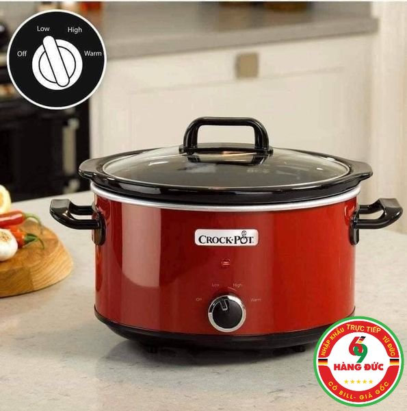 NỒI NẤU CHẬM CROCK POT đỏ 3.5L - HANGDUC69