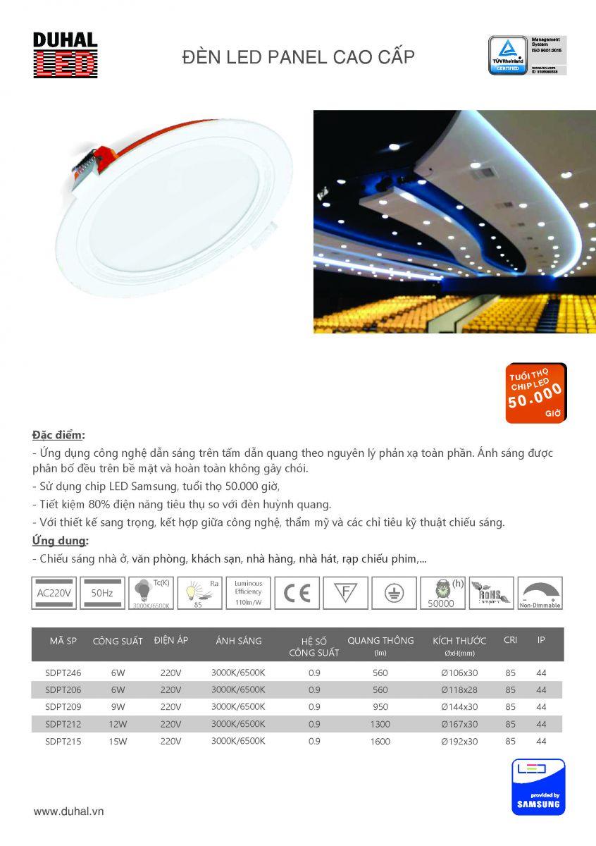 ĐÈN LED ÂM TRẦN PANEL DUHAL 9W KDPT209 - TĂNG PHÔ TÍCH HỢP