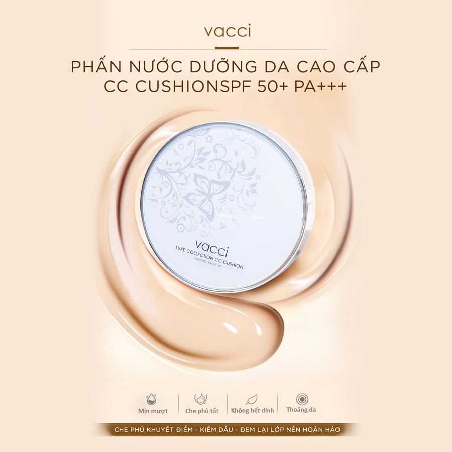 Phấn nước VACCI - dưỡng da cao cấp Vacci CC Cushion SPF50+ PA+++