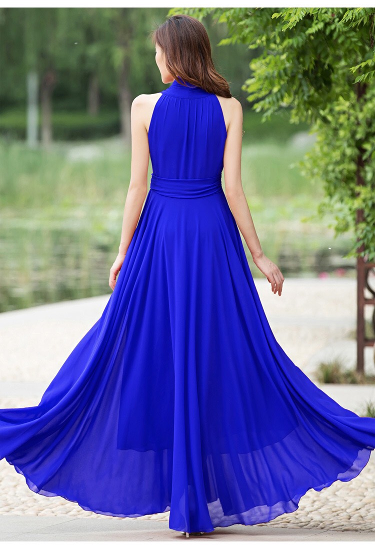 ĐẦM MAXI DÀI CỔ V SANG TRỌNG