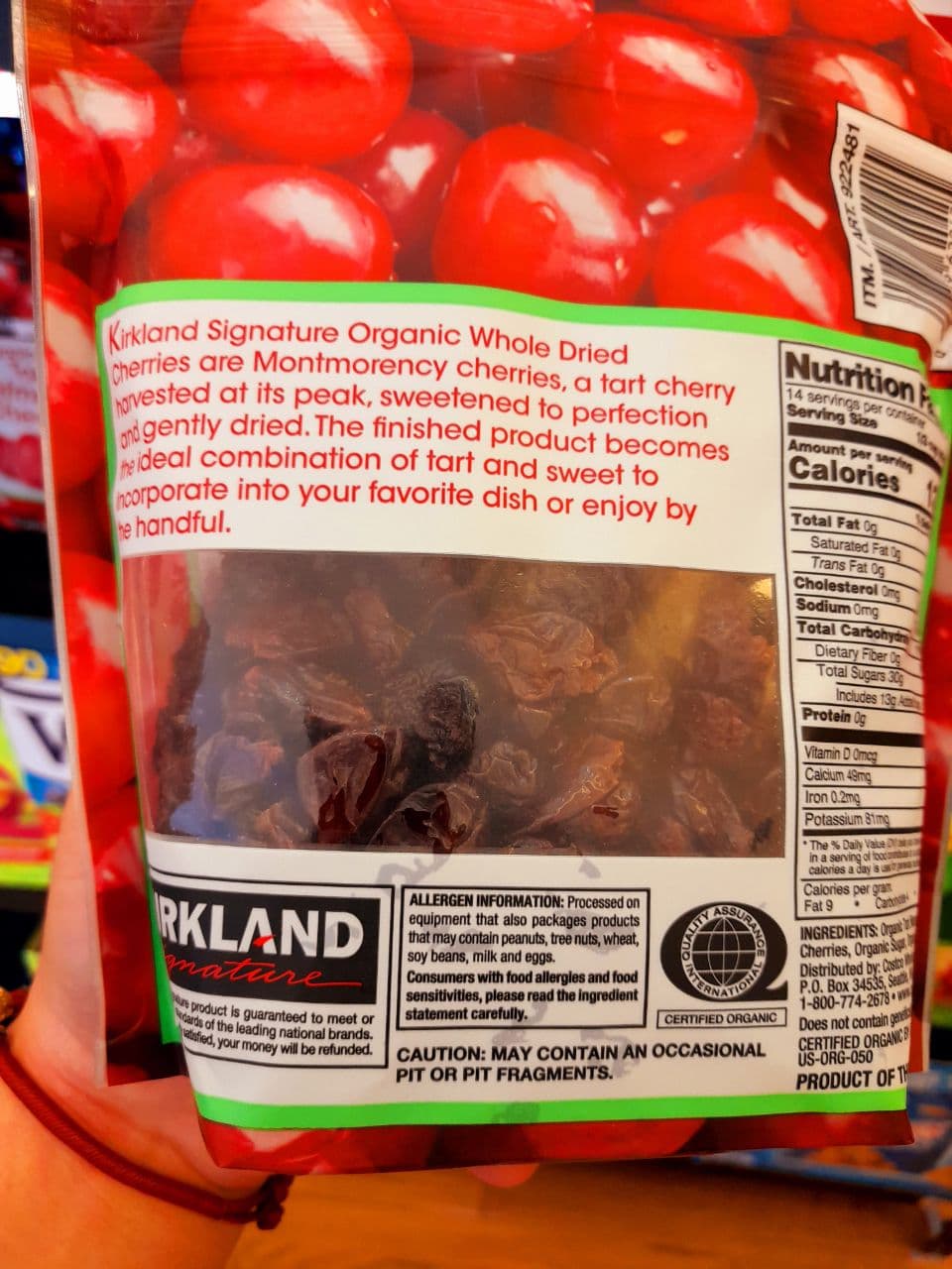 Cherry sấy khô Kirkland 567g