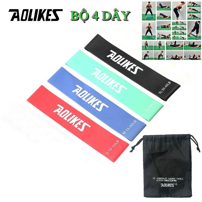 Bộ 6 dây miniband tập mông chính hãng aolikes