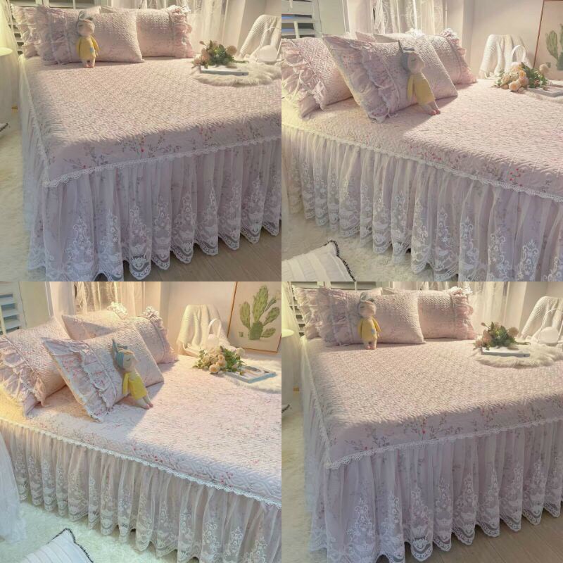 SET GA GỐI PHỦ BÈO REN CÔNG CHÚA